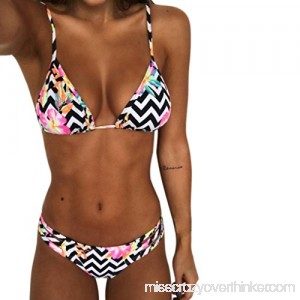 NewKelly Women Bandage Bikini Striped Print Swimsuit Push-Up Padded Bra Bathing Beachwear B07C4VCKCH
